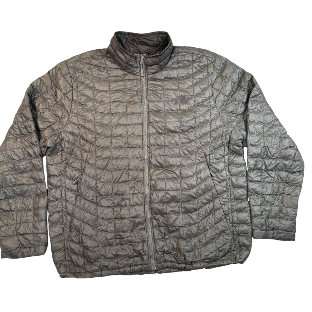 The North Face ThermoBall Jacket Mens XL Gray Puffer Full Zip Insulated